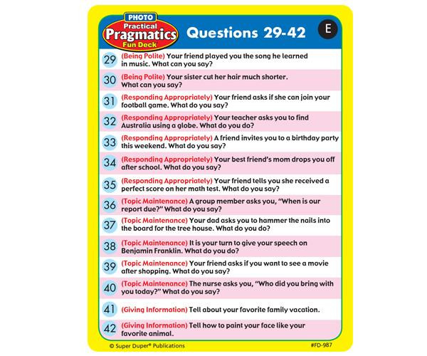 Photo Practical Pragmatics Fun Deck - Fun Stuff Educational ...