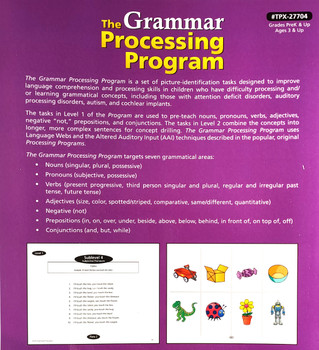 The Grammar Processing Program The Grammar Processing Program