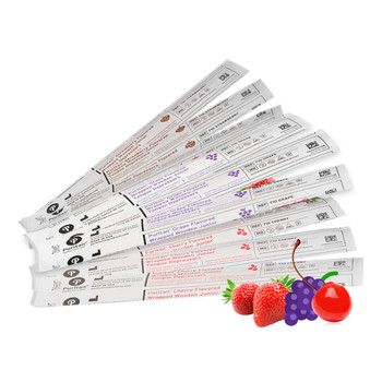 Grape Flavored Lip Wrappers, assorted flavored lip wrappers in colorful packaging with images of grapes, strawberries, and cherries.