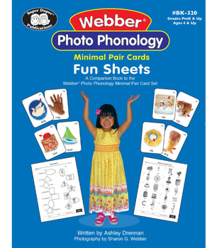 Webber Photo Phonology Fun Sheets, educational minimal pair cards for children, featuring images and words for early learning, designed for grades PreK and Up, ages 4 and up. Webber Photo Phonology Fun Sheets, educational minimal pair cards for children, featuring images and words for early learning, designed for grades PreK and Up, ages 4 and up.