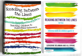 Reading Between the Lines, colorful educational books for teaching inference skills to children aged 8-12.