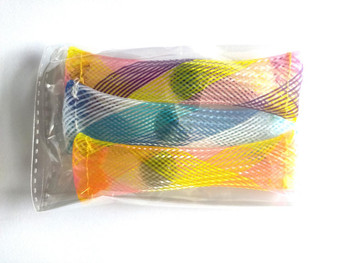 Colorful Twisted Plastic Drinking Straws, Multi-color striped bendable straws in a clear plastic wrapper.