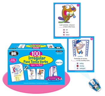 100 Irregular Past Tense Verbs, educational card game for children with colorful cards and game box. 100 Irregular Past Tense Verbs, educational card game for children with colorful cards and game box.