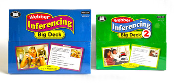 Webber Inferencing Big Deck, educational card game box for kids with colorful design and sample photos of children on the front.