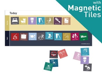 Home Routine Chart (30 Tiles+Chart) - Magnetic Home Routine Chart (30 Tiles+Chart) - Magnetic