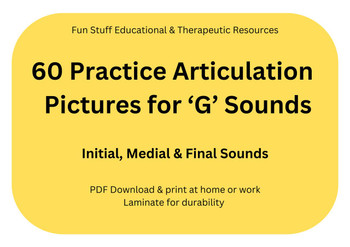 Fun Stuff Educational 60 Practice Articulation Pictures for 'G' Sounds - Downloadable
