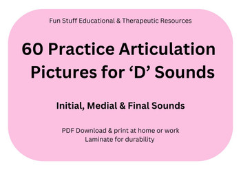 Fun Stuff Educational 60 Practice Articulation Pictures for 'D' Sounds - Download
