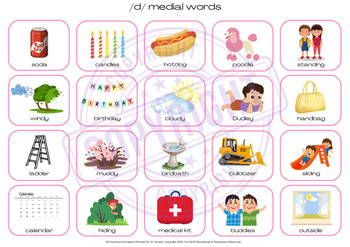 Fun Stuff Educational 60 Practice Articulation Pictures for 'D' Sounds - Download