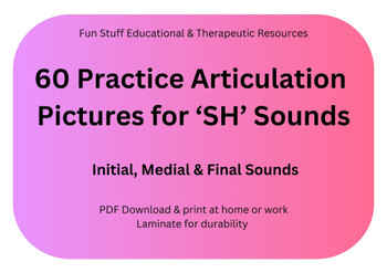60 Practice Articulation Pictures for 'SH' Sounds