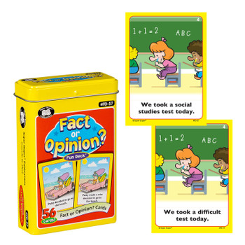 The Fact or Opinion? Fun Deck with sample cards