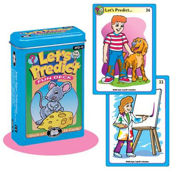 Let's Predict Cards tin and sample cards