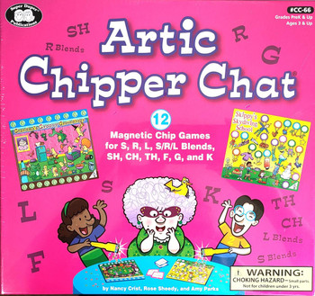 Artic Chipper Cha box bright pink with cartoon characters