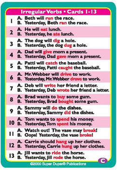 Irregular Verbs Fun Deck Irregular Verbs Fun Deck