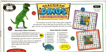 Descripto Dinos Vocabulary Game Boards