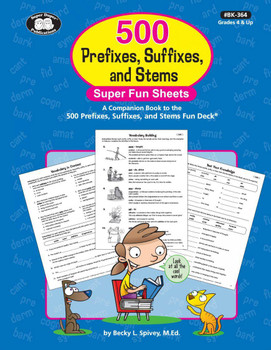 500 Prefixes Suffixes and Stems Fun Sheets
