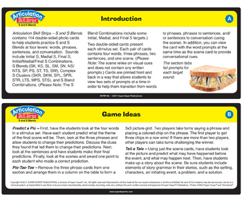 Articulation Skill Strips - S and S Blends