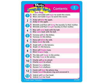 Photo Irregular Verbs Fun Deck Photo Irregular Verbs Fun Deck