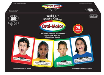 Webber oral motor photo cards storage box with pictures of children