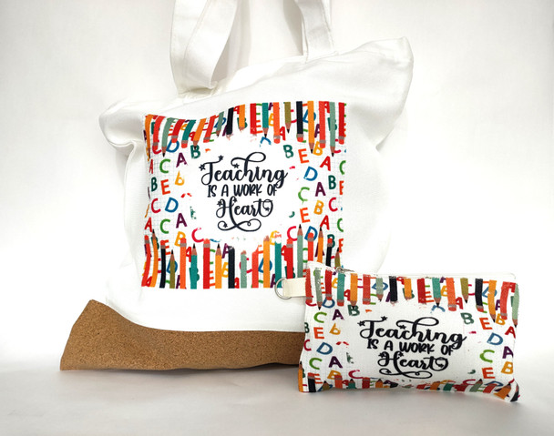 Teacher's Gift Tote Bag & Makeup/pencil case Set