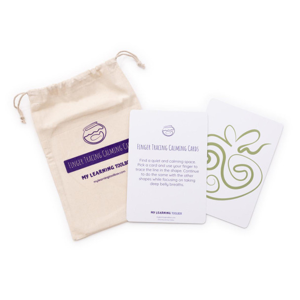 Finger Tracing Calming Cards for Kids, educational activity cards with a seahorse and dog designs.