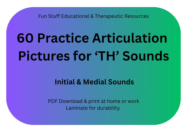 60 Practice Articulation Pictures for 'TH' Sounds