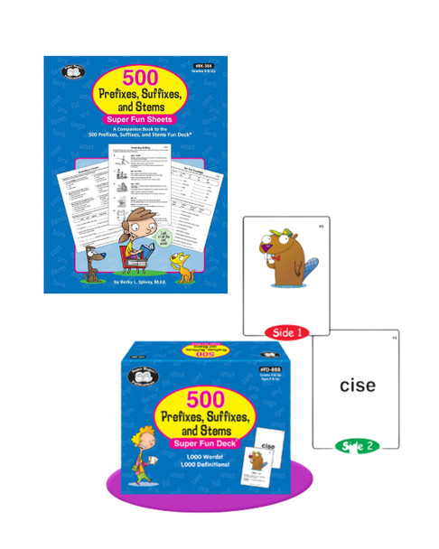 500 Prefixes, Suffixes & Stems Super Fun Deck + Fun Sheets