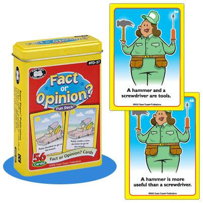 The Fact or Opinion? Fun Deck with sample cards
