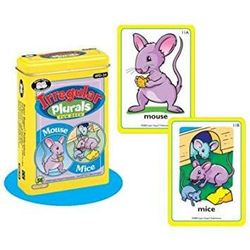Irregular Plurals Fun Deck tin and sample cards