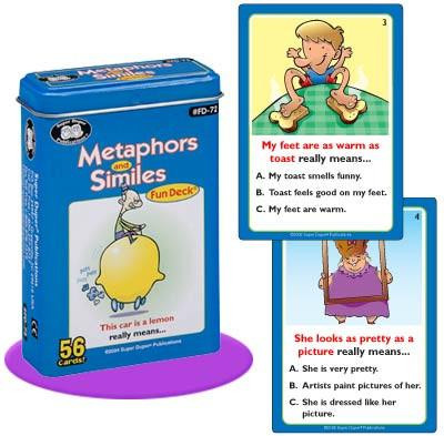 Metaphors and Similies Fun Deck with sample cards