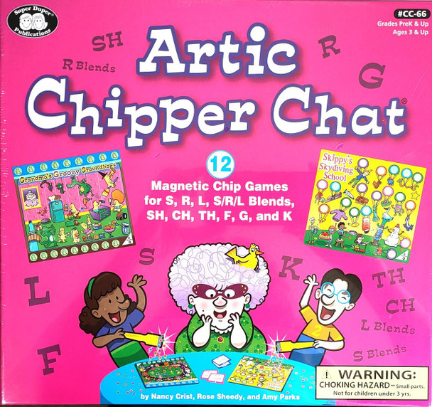 Artic Chipper Cha box bright pink with cartoon characters
