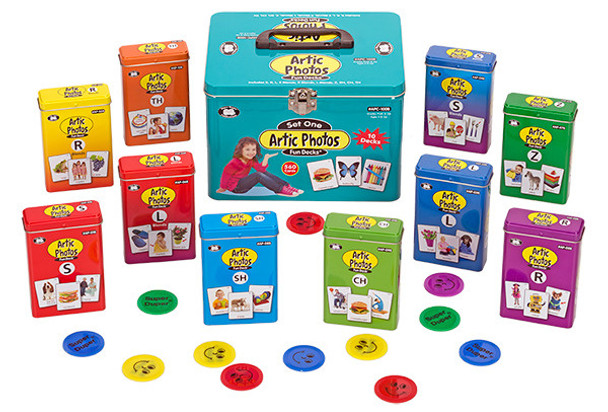 Artic Photos Fun Decks, educational photo card game for children with colorful cards and storage box.
