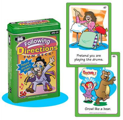 Following Directions Fun Deck with sample cards