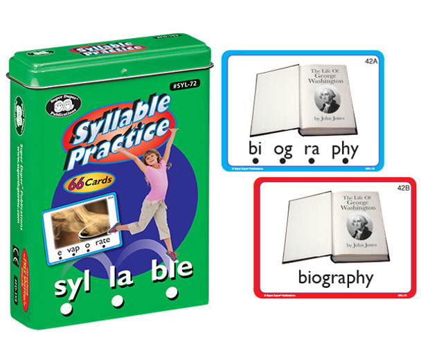 Suitable Practice, educational card game with phonics and biography cards for children.
