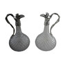 Pair Superb Claret Jugs English Sterling /Crystal. SKU #: ANT2507.