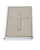 White Child's Size New Testament Bible With Engravable Pewter Cross Cover SKU:Bible11 White