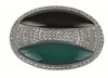 Onyx, green agate and marcasite set oval brooch (B319)