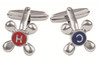 Enamel hot and cold tap swivel cufflinks (CU483)