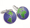 Enamel globe swivel cufflinks (CU510)