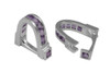 SILVER CUFFLINKS-Amethyst Stone Sterling Silver. SKU #: CU452.
