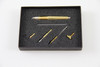 Design Lead Pencil Set Brass Ribbed. SKU #: KM5747.