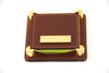 Leather & Brass Note Holder. SKU #: KMGWA3.