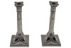 Pr Fine Candlesticks With Garlands English Silver Plate. SKU #: ANT5343.