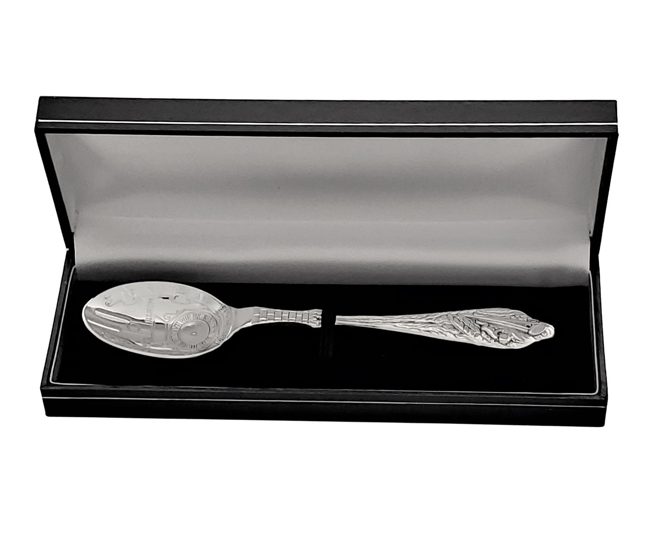 English Sterling Birth Record Spoon in Presentation Case. SKU