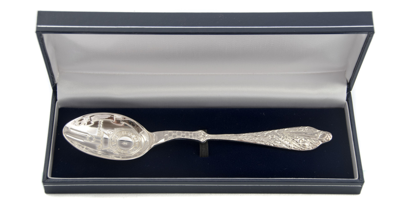 Stork, Birth Record Silver Plate Spoon. SKU #: C1263. - Corbell