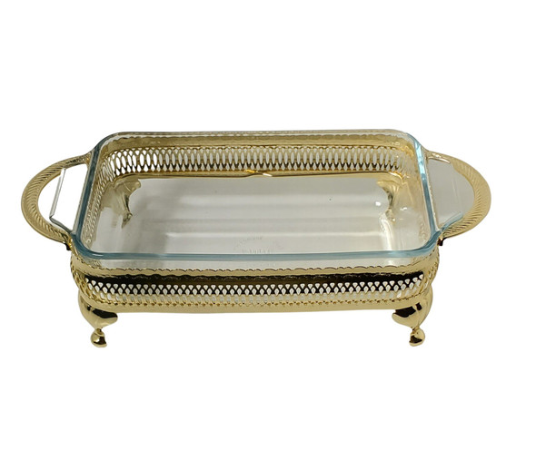 Queen Anne Single Casserole/Lid 6"h x 6"w x 12 1/2"l English Silver Plate Tarnish Resistant (Gold Finish). SKU #: Q4/6301.