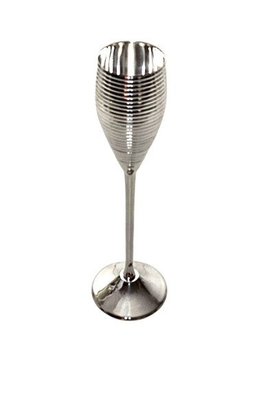 Ribbed Champagne Goblet 9.25"h Silver Plate