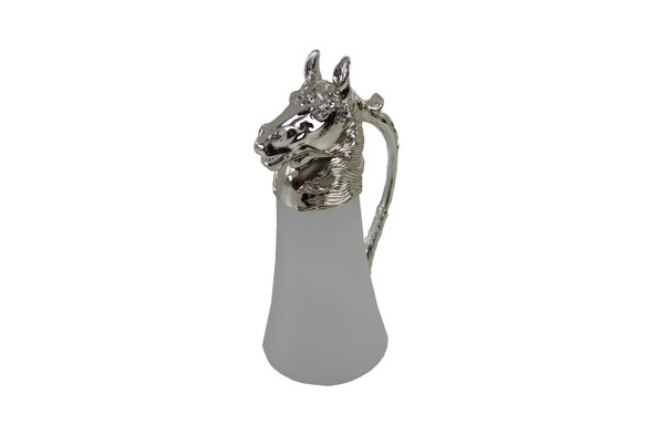 Horse Head Wine Jug -Satin Frosted Glass (C711)