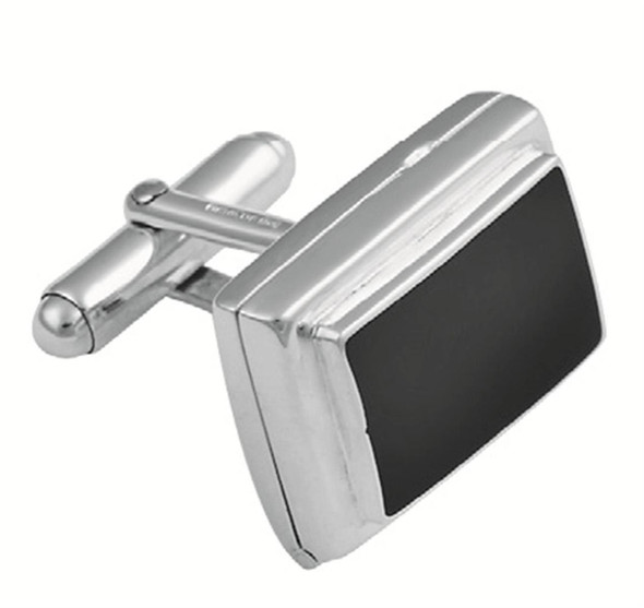 Sterling Silver English Hallmarks Set with Black Onyx