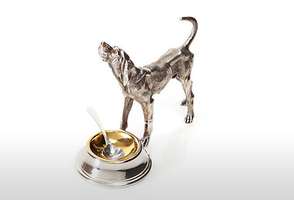 Hound Dog Standing Silver Plate. SKU #: C906.