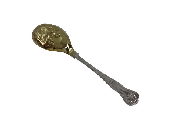 Kings pattern mint sauce ladle,gilded bowl. SKU #: KM9995G.